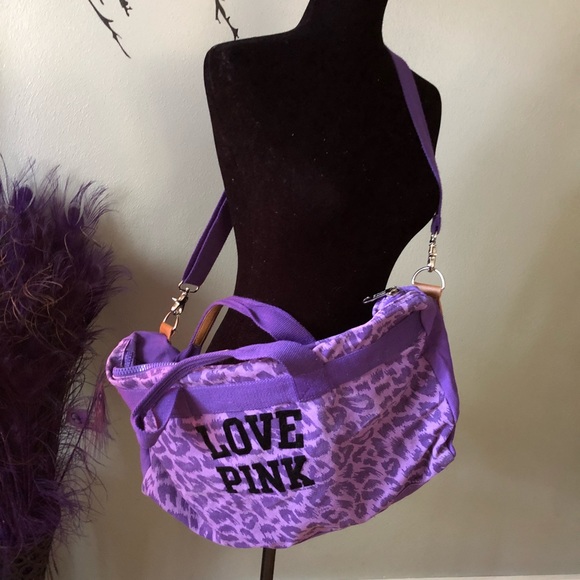 PINK Victoria's Secret Handbags - PINK purple Leopard Duffle Bag